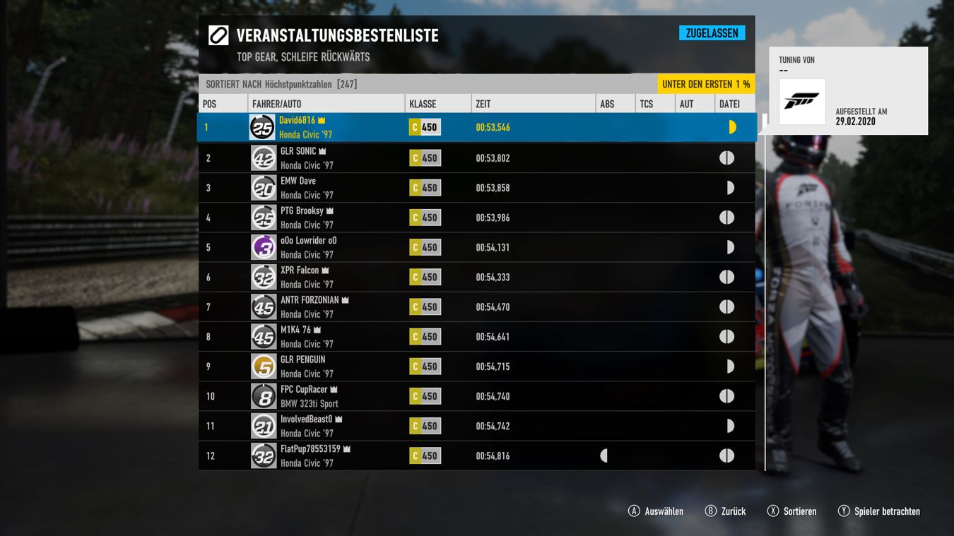 Hall of Fame QuickTune Professional Tuning Calculator for Forza